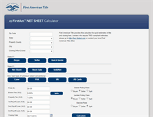 Tablet Screenshot of netsheet.firstam.com